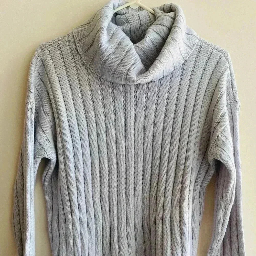 Lord & Taylor Periwinkle Cowl Neck Knit Sweater, Size Medium - Picture 6 of 16
